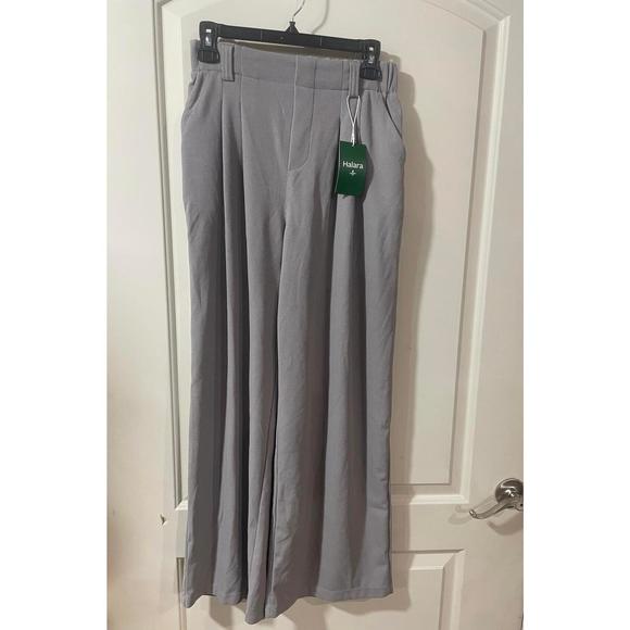 Halara Flex Gray High Waisted Side Pocket Wide Leg Waffle Work Pants S - Picture 2 of 4